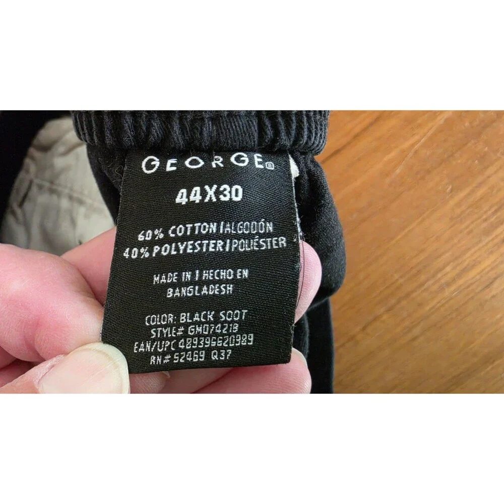 George Men's Black Pants Size 44X30